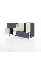 Kronos Konsol 3 Raflı 4 Çekmeceli 4 Kapaklı 176x59x99 Antrasit-Aytaşı/Antrasit