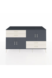 Kronos Konsol 3 Raflı 4 Çekmeceli 4 Kapaklı 176x59x99 Antrasit-Antrasit/Aytaşı