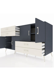 Kronos Konsol 3 Raflı 4 Çekmeceli 4 Kapaklı 176x59x99 Antrasit-Antrasit/Aytaşı