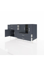 Kronos Konsol 3 Raflı 4 Çekmeceli 4 Kapaklı 176x59x99 Antrasit-Antrasit