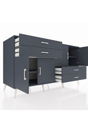 Kronos Konsol 3 Raflı 4 Çekmeceli 4 Kapaklı 176x59x99 Antrasit-Antrasit