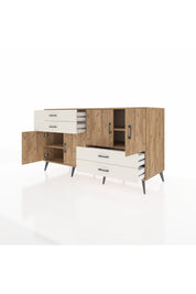 Kronos Konsol 3 Raflı 4 Çekmeceli 4 Kapaklı 176x59x99 Çam-Çam/Aytaşı
