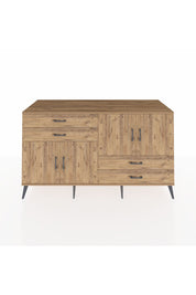 Kronos Konsol 3 Raflı 4 Çekmeceli 4 Kapaklı 176x59x99 Çam-Çam