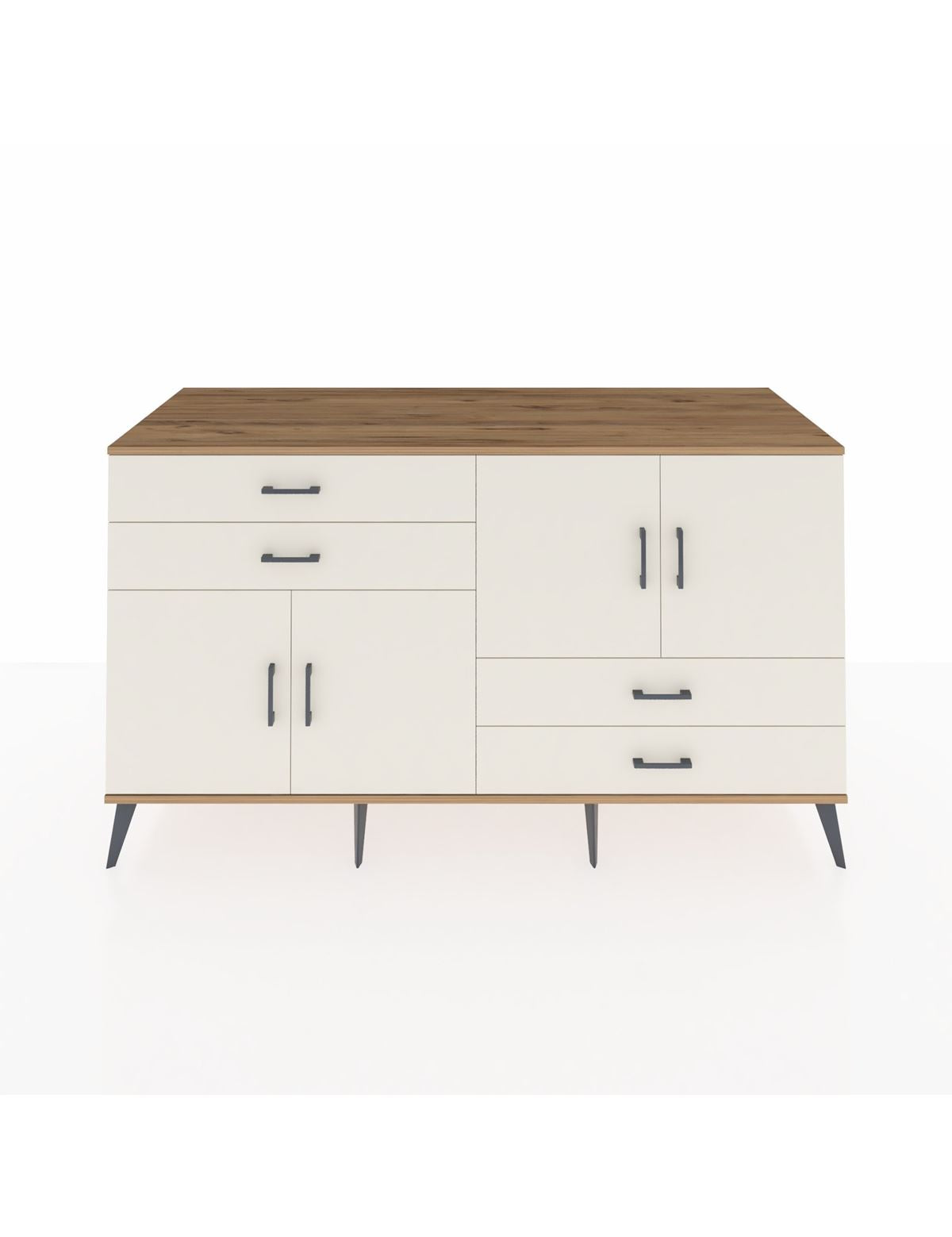 Kronos Konsol 3 Raflı 4 Çekmeceli 4 Kapaklı 176x59x99 Çam-Aytaşı