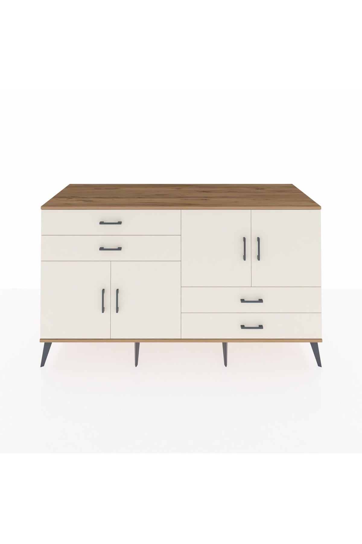 Kronos Konsol 3 Raflı 4 Çekmeceli 4 Kapaklı 176x59x99 Çam-Aytaşı