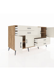 Kronos Konsol 3 Raflı 4 Çekmeceli 4 Kapaklı 176x59x99 Çam-Aytaşı