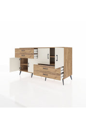 Kronos Konsol 3 Raflı 4 Çekmeceli 4 Kapaklı 176x59x99 Çam-Aytaşı/Çam