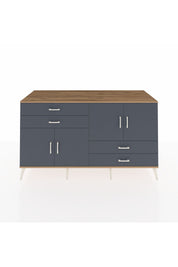 Kronos Konsol 3 Raflı 4 Çekmeceli 4 Kapaklı 176x59x99 Çam-Antrasit