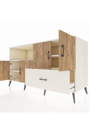 Kronos Konsol 4 Raflı Tek Çekmeceli 4 Kapaklı 176x59x99 Aytaşı-Çam/Aytaşı