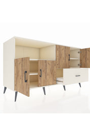 Kronos Konsol 4 Raflı Tek Çekmeceli 4 Kapaklı 176x59x99 Aytaşı-Çam/Aytaşı