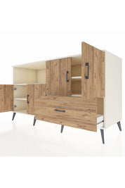 Kronos Konsol 4 Raflı Tek Çekmeceli 4 Kapaklı 176x59x99 Aytaşı-Çam