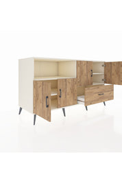 Kronos Konsol 4 Raflı Tek Çekmeceli 4 Kapaklı 176x59x99 Aytaşı-Çam