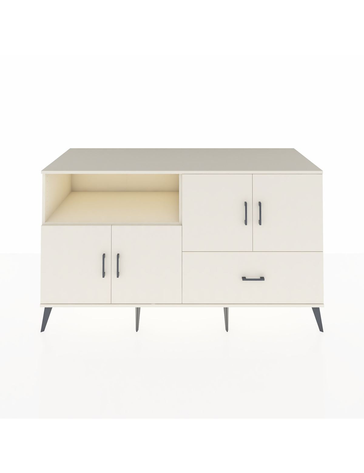 Kronos Konsol 4 Raflı Tek Çekmeceli 4 Kapaklı 176x59x99 Aytaşı-Aytaşı