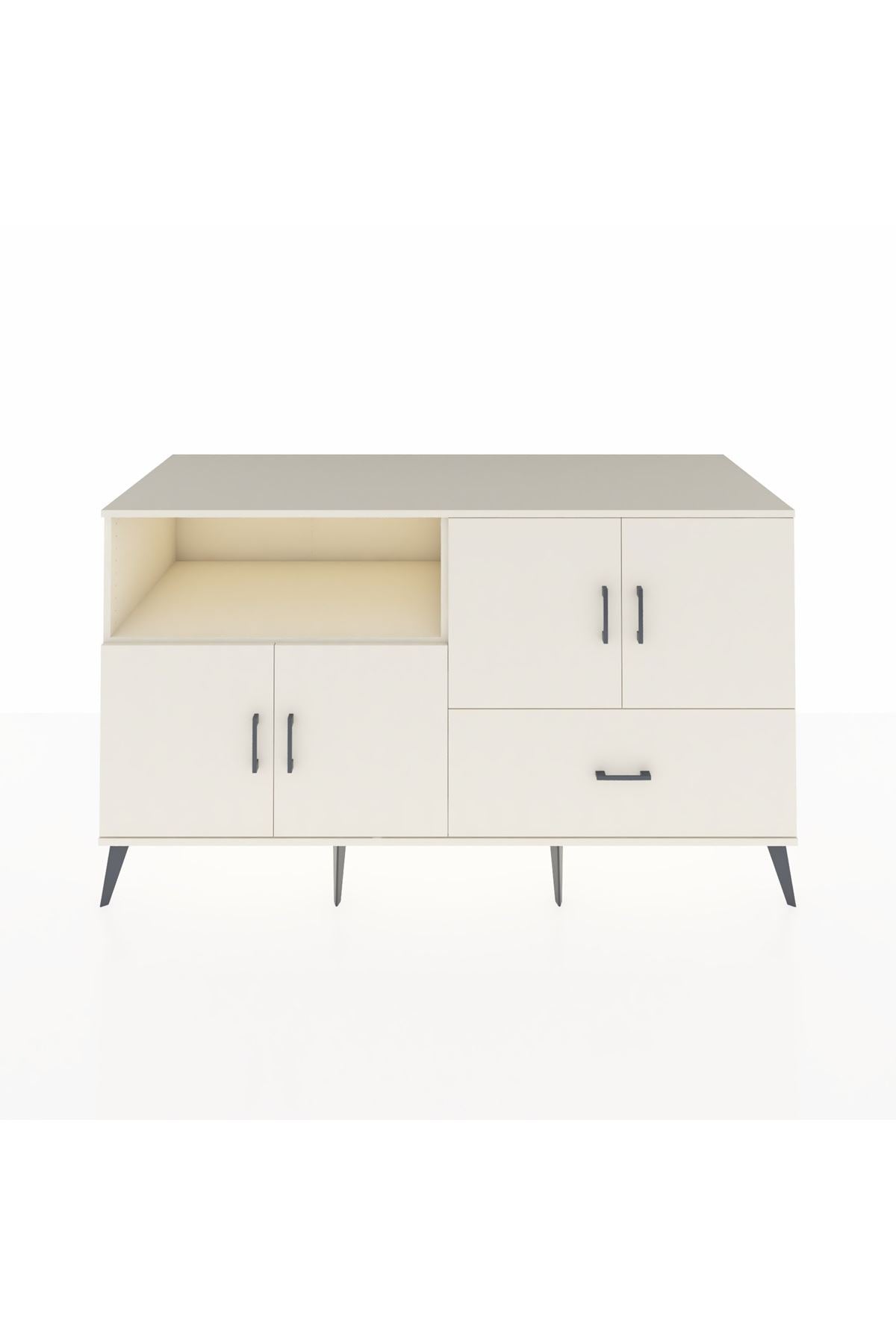 Kronos Konsol 4 Raflı Tek Çekmeceli 4 Kapaklı 176x59x99 Aytaşı-Aytaşı