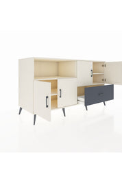 Kronos Konsol 4 Raflı Tek Çekmeceli 4 Kapaklı 176x59x99 Aytaşı-Aytaşı/Antrasit