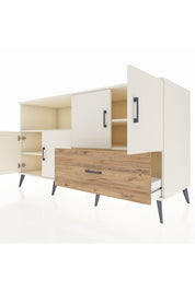 Kronos Konsol 4 Raflı Tek Çekmeceli 4 Kapaklı 176x59x99 Aytaşı-Aytaşı/Çam