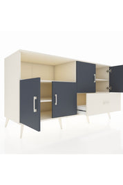 Kronos Konsol 4 Raflı Tek Çekmeceli 4 Kapaklı 176x59x99 Aytaşı-Antrasit/Aytaşı