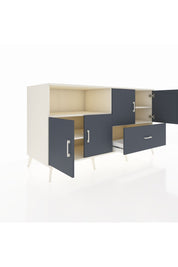 Kronos Konsol 4 Raflı Tek Çekmeceli 4 Kapaklı 176x59x99 Aytaşı-Antrasit