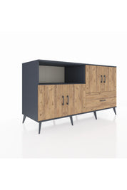 Kronos Konsol 4 Raflı Tek Çekmeceli 4 Kapaklı 176x59x99 Antrasit-Çam