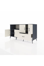 Kronos Konsol 4 Raflı Tek Çekmeceli 4 Kapaklı 176x59x99 Antrasit-Aytaşı