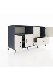 Kronos Konsol 4 Raflı Tek Çekmeceli 4 Kapaklı 176x59x99 Antrasit-Aytaşı