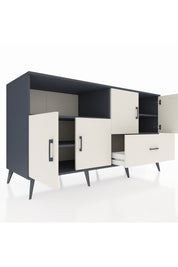 Kronos Konsol 4 Raflı Tek Çekmeceli 4 Kapaklı 176x59x99 Antrasit-Aytaşı