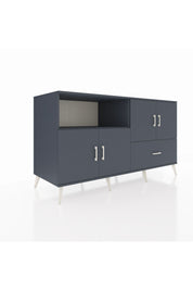 Kronos Konsol 4 Raflı Tek Çekmeceli 4 Kapaklı 176x59x99 Antrasit-Antrasit