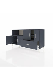 Kronos Konsol 4 Raflı Tek Çekmeceli 4 Kapaklı 176x59x99 Antrasit-Antrasit