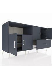 Kronos Konsol 4 Raflı Tek Çekmeceli 4 Kapaklı 176x59x99 Antrasit-Antrasit