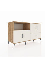 Kronos Konsol 4 Raflı Tek Çekmeceli 4 Kapaklı 176x59x99 Çam-Aytaşı