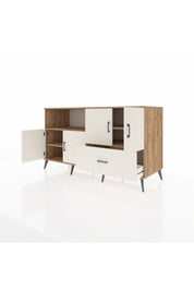 Kronos Konsol 4 Raflı Tek Çekmeceli 4 Kapaklı 176x59x99 Çam-Aytaşı