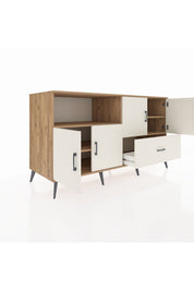 Kronos Konsol 4 Raflı Tek Çekmeceli 4 Kapaklı 176x59x99 Çam-Aytaşı