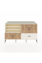 Kronos Konsol 5 Raflı Tek Çekmeceli 4 Kapaklı 176x59x99 Aytaşı-Çam/Aytaşı