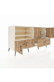 Kronos Konsol 5 Raflı Tek Çekmeceli 4 Kapaklı 176x59x99 Aytaşı-Çam