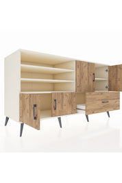 Kronos Konsol 5 Raflı Tek Çekmeceli 4 Kapaklı 176x59x99 Aytaşı-Çam