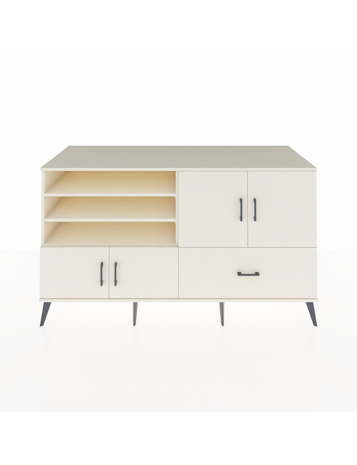 Kronos Konsol 5 Raflı Tek Çekmeceli 4 Kapaklı 176x59x99 Aytaşı-Aytaşı