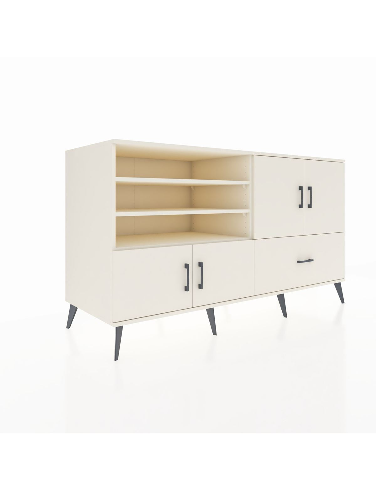 Kronos Konsol 5 Raflı Tek Çekmeceli 4 Kapaklı 176x59x99 Aytaşı-Aytaşı