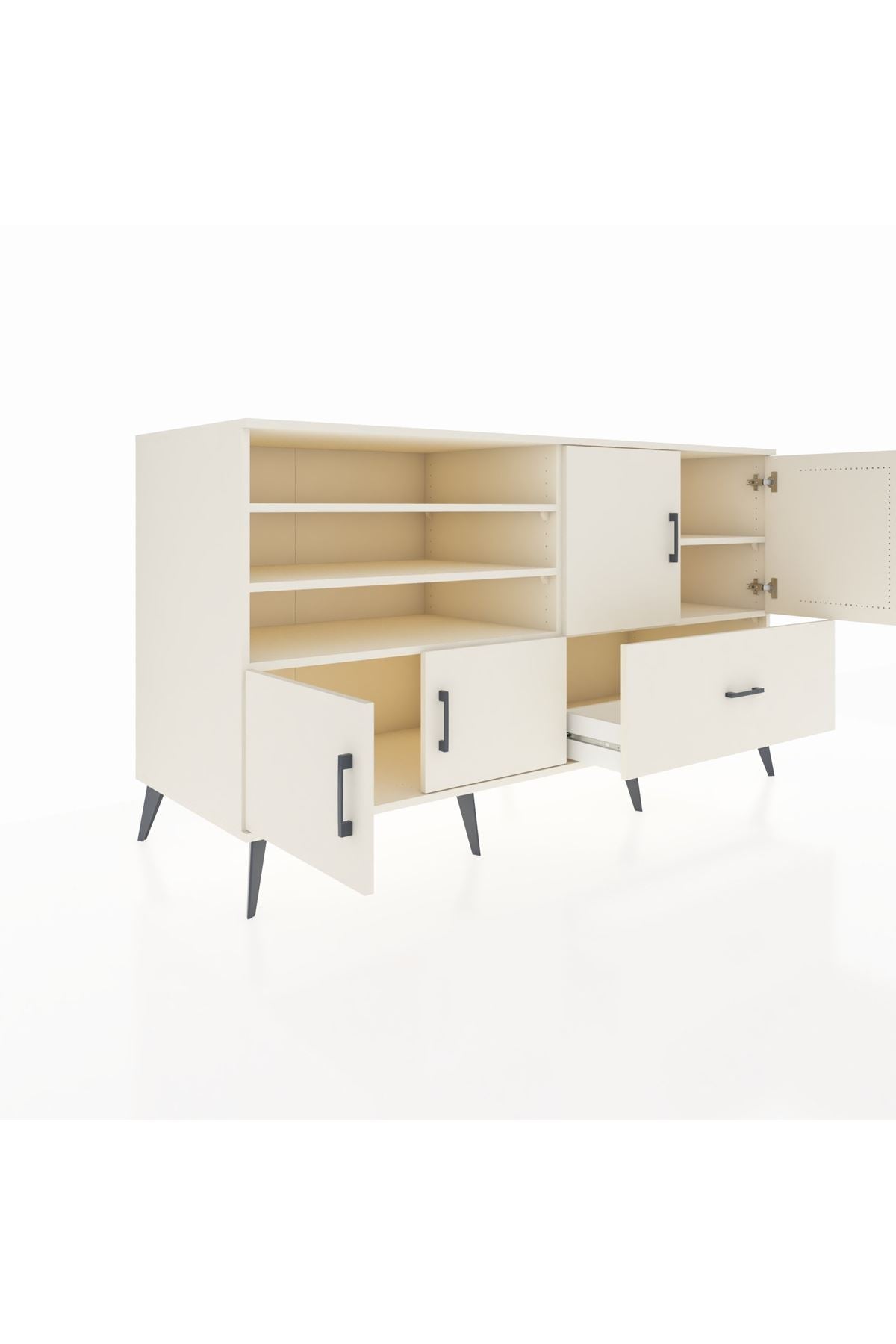 Kronos Konsol 5 Raflı Tek Çekmeceli 4 Kapaklı 176x59x99 Aytaşı-Aytaşı