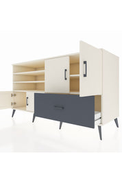 Kronos Konsol 5 Raflı Tek Çekmeceli 4 Kapaklı 176x59x99 Aytaşı-Aytaşı/Antrasit