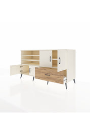 Kronos Konsol 5 Raflı Tek Çekmeceli 4 Kapaklı 176x59x99 Aytaşı-Aytaşı/Çam