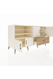 Kronos Konsol 5 Raflı Tek Çekmeceli 4 Kapaklı 176x59x99 Aytaşı-Aytaşı/Çam