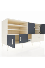 Kronos Konsol 5 Raflı Tek Çekmeceli 4 Kapaklı 176x59x99 Aytaşı-Antrasit/Aytaşı