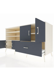 Kronos Konsol 5 Raflı Tek Çekmeceli 4 Kapaklı 176x59x99 Aytaşı-Antrasit