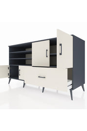 Kronos Konsol 5 Raflı Tek Çekmeceli 4 Kapaklı 176x59x99 Antrasit-Aytaşı