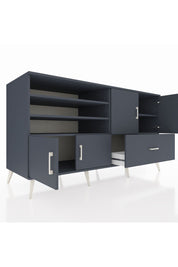 Kronos Konsol 5 Raflı Tek Çekmeceli 4 Kapaklı 176x59x99 Antrasit-Antrasit