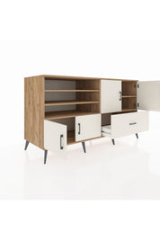 Kronos Konsol 5 Raflı Tek Çekmeceli 4 Kapaklı 176x59x99 Çam-Aytaşı