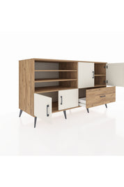 Kronos Konsol 5 Raflı Tek Çekmeceli 4 Kapaklı 176x59x99 Çam-Aytaşı/Çam