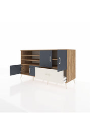 Kronos Konsol 5 Raflı Tek Çekmeceli 4 Kapaklı 176x59x99 Çam-Antrasit/Aytaşı