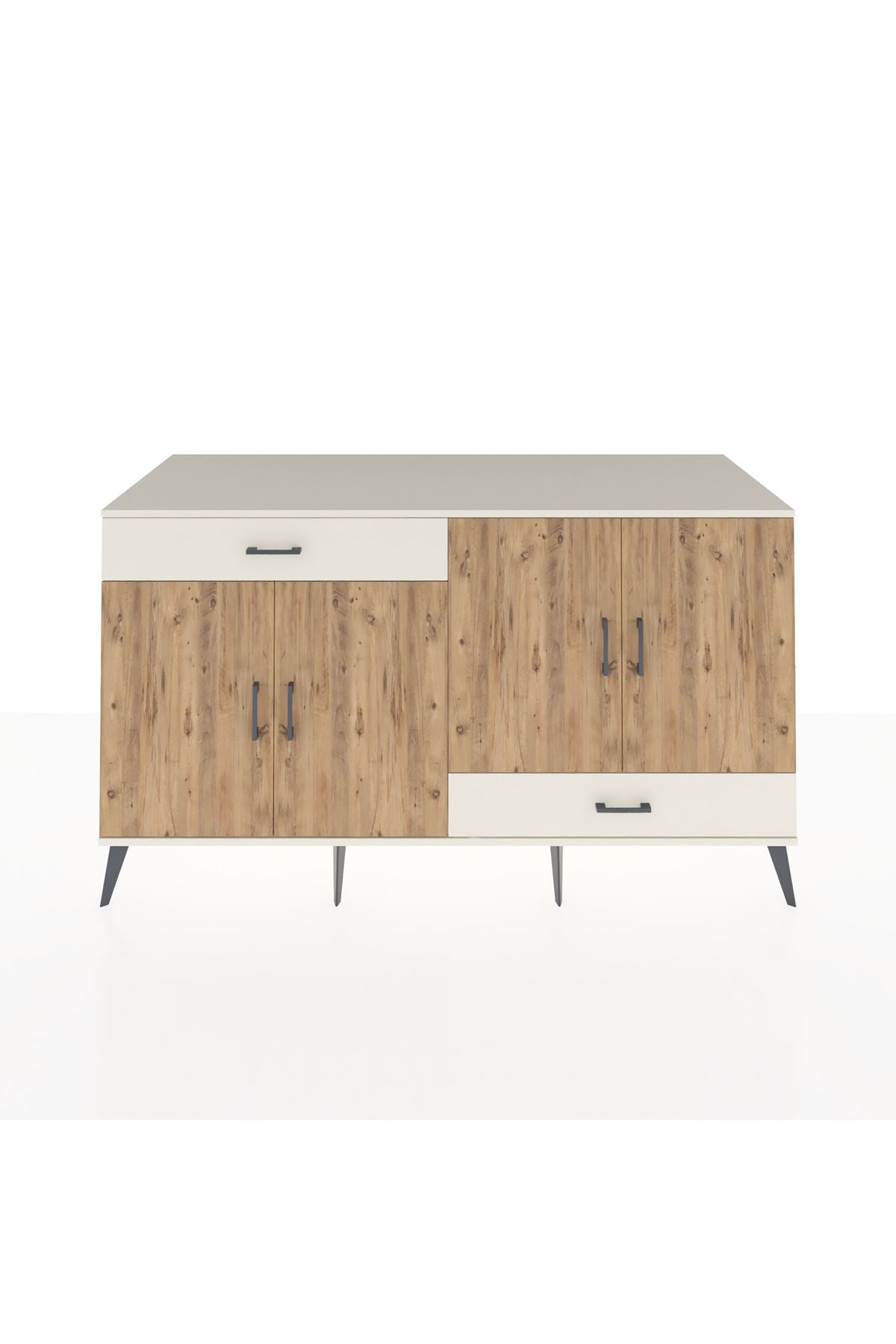 Kronos Konsol 5 Raflı 2 Çekmeceli 4 Kapaklı 176x59x99 Aytaşı-Çam/Aytaşı