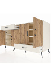 Kronos Konsol 5 Raflı 2 Çekmeceli 4 Kapaklı 176x59x99 Aytaşı-Çam/Aytaşı